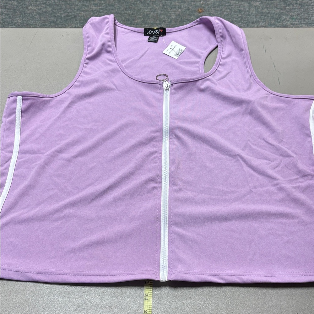 Love Women's Lavender Zip-Front Tank Top